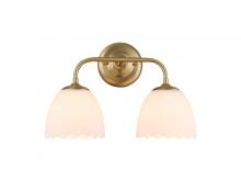  6954-BA2 BCB-OP - Dorinda 2-Light Vanity Light in Brushed Champagne Bronze with Opal Glass